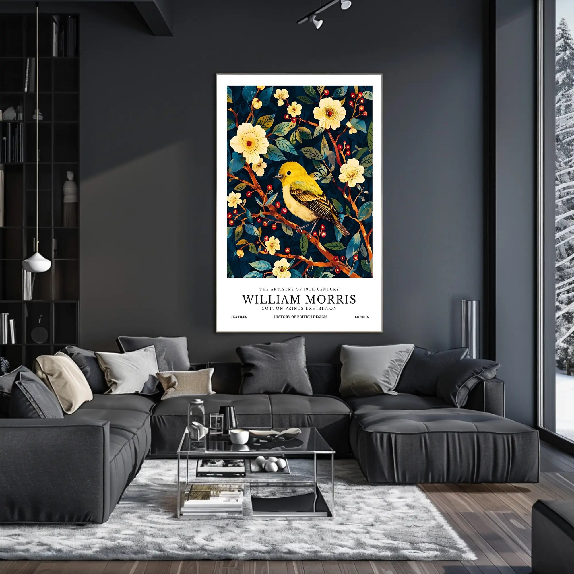 William Morris Vintage Bird Illustration Cultural or Heritage Poster