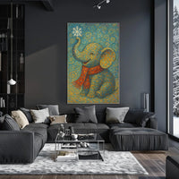 Whimsical Winter Elephant Poster