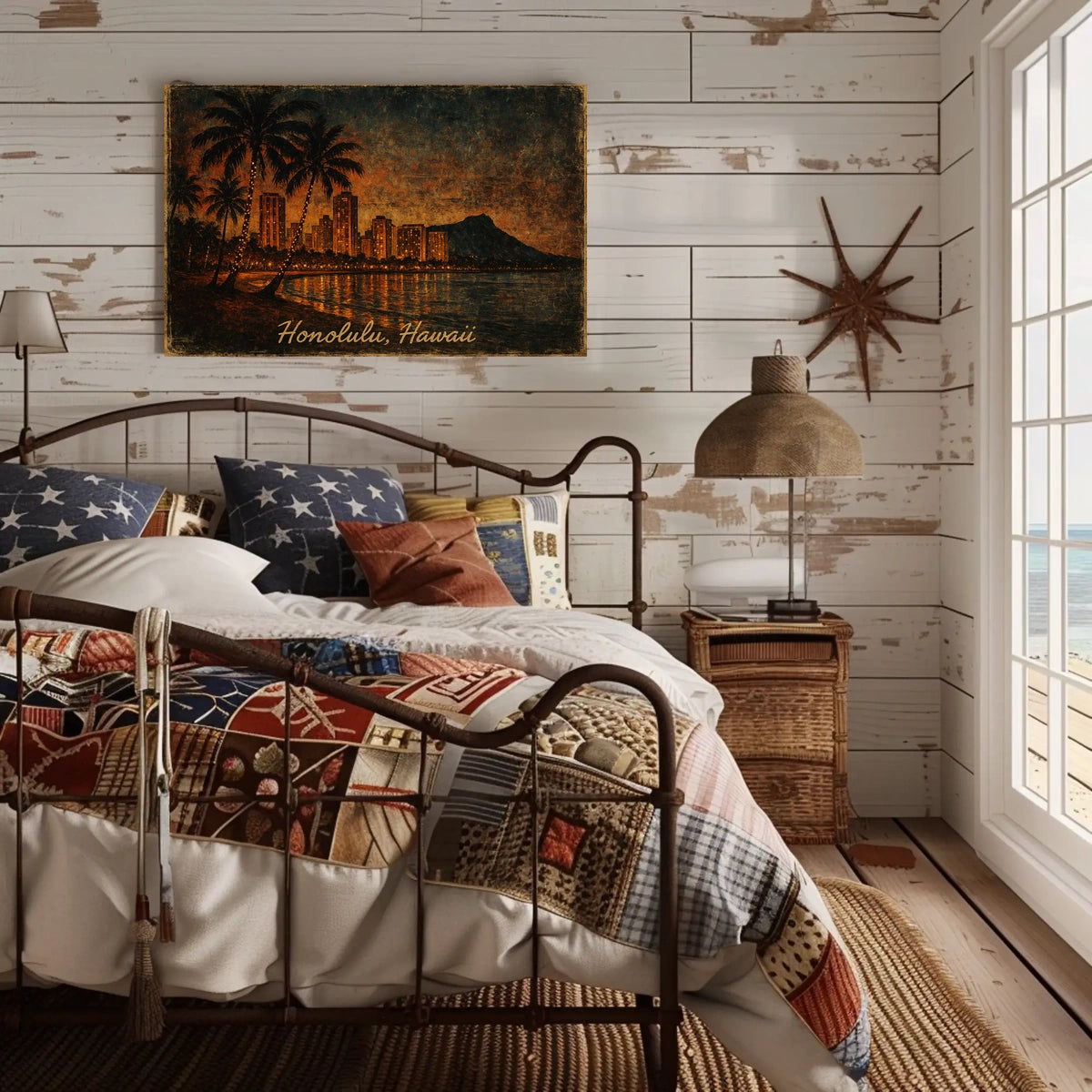 Honolulu Skyline Impressionism Travel Poster