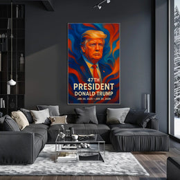 Patriotic U.S. Leader in Dynamic Colors Political Poster