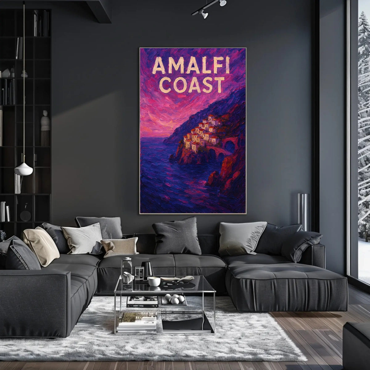 Amalfi Coast Poster for Coastal Home Decor Wall Art