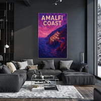 Amalfi Coast Poster for Coastal Home Decor Wall Art