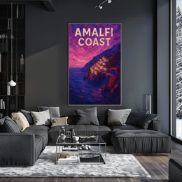 Amalfi Coast Poster for Coastal Home Decor Wall Art