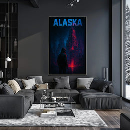 Alaska Futuristic Cityscape Poster