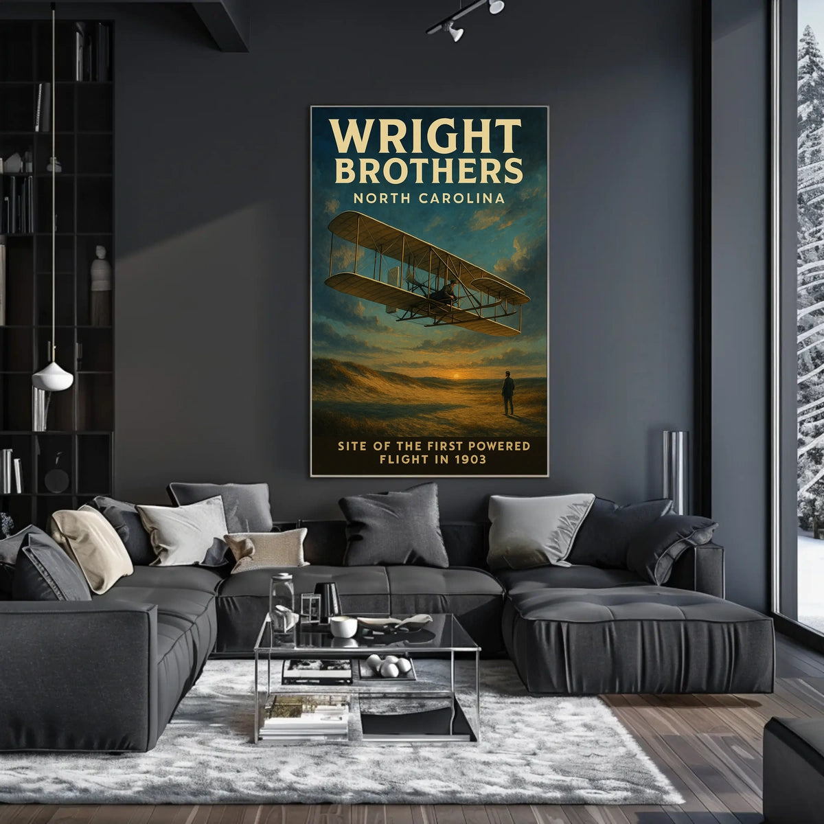 Wright Brothers First Powered Flight Poster