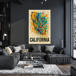California Splash Art Poster