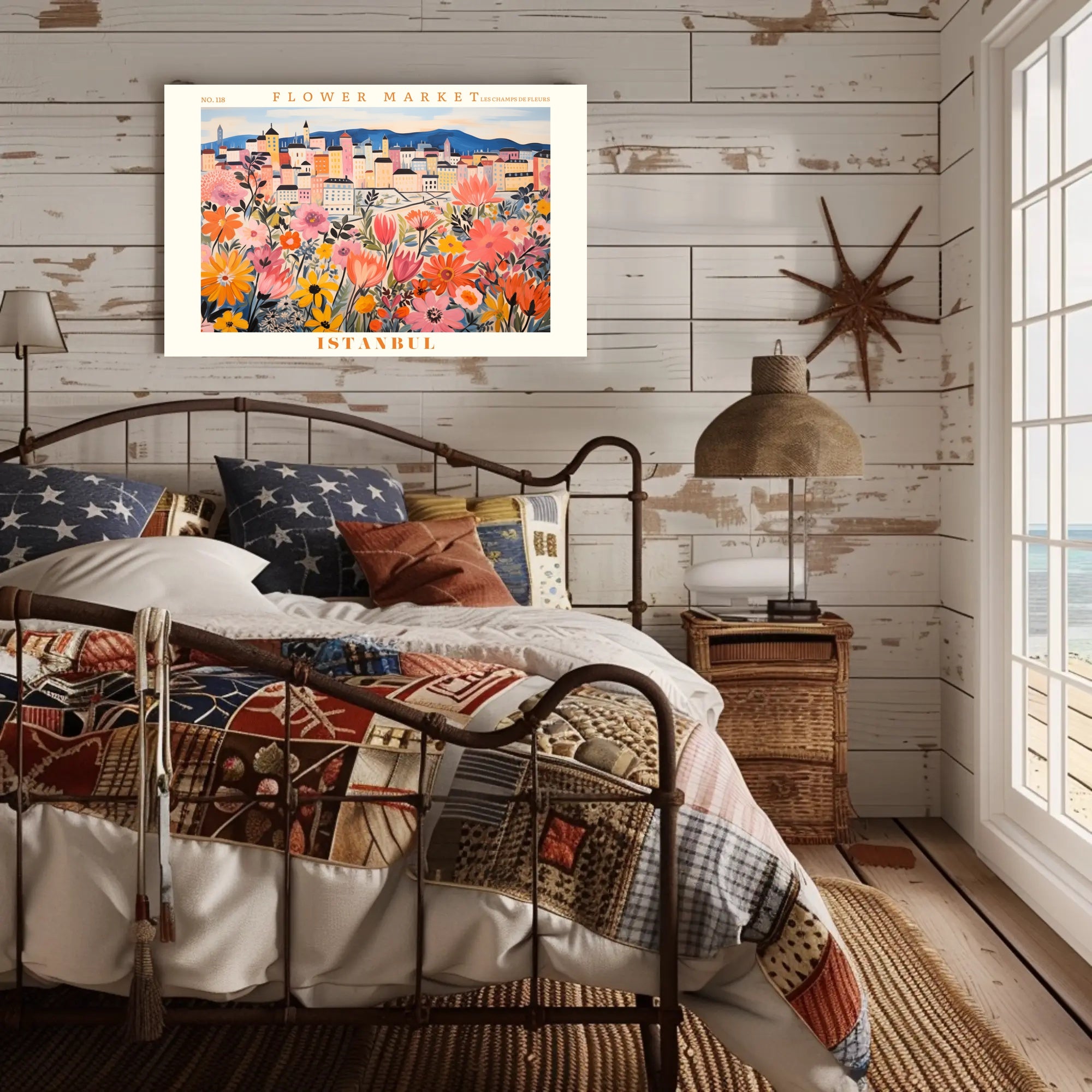 Istanbul Cityscape with Flowers - Urban or Cityscape Poster