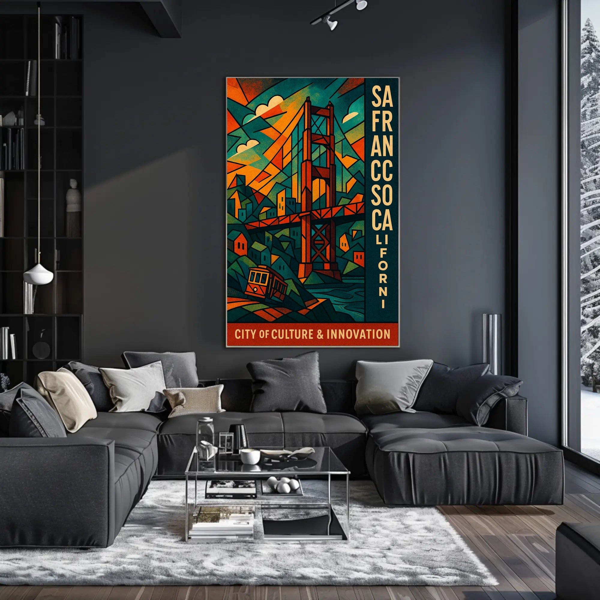 San Francisco Modern Cityscape Poster Wall Art
