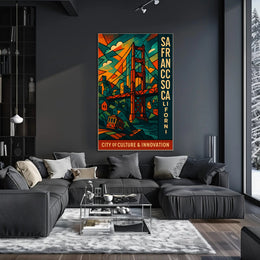 San Francisco Modern Cityscape Poster Wall Art