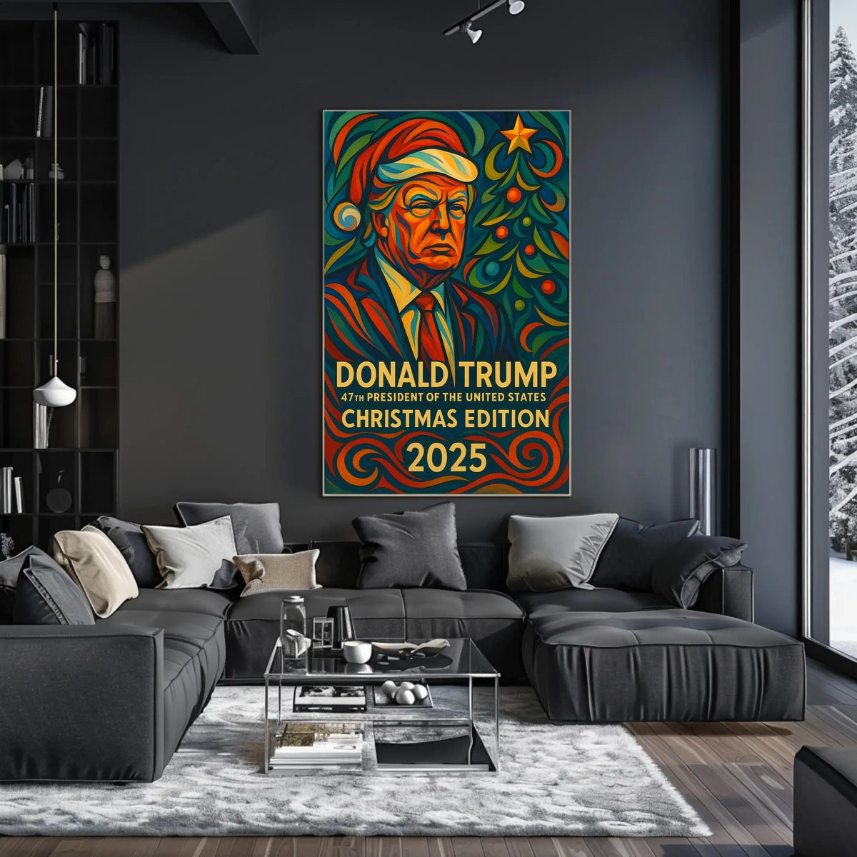 Donald Trump 47th President Christmas Edition Political Poster