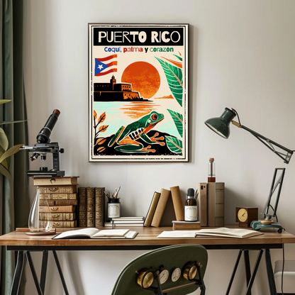 Vintage Poster Puerto Rico Coqui