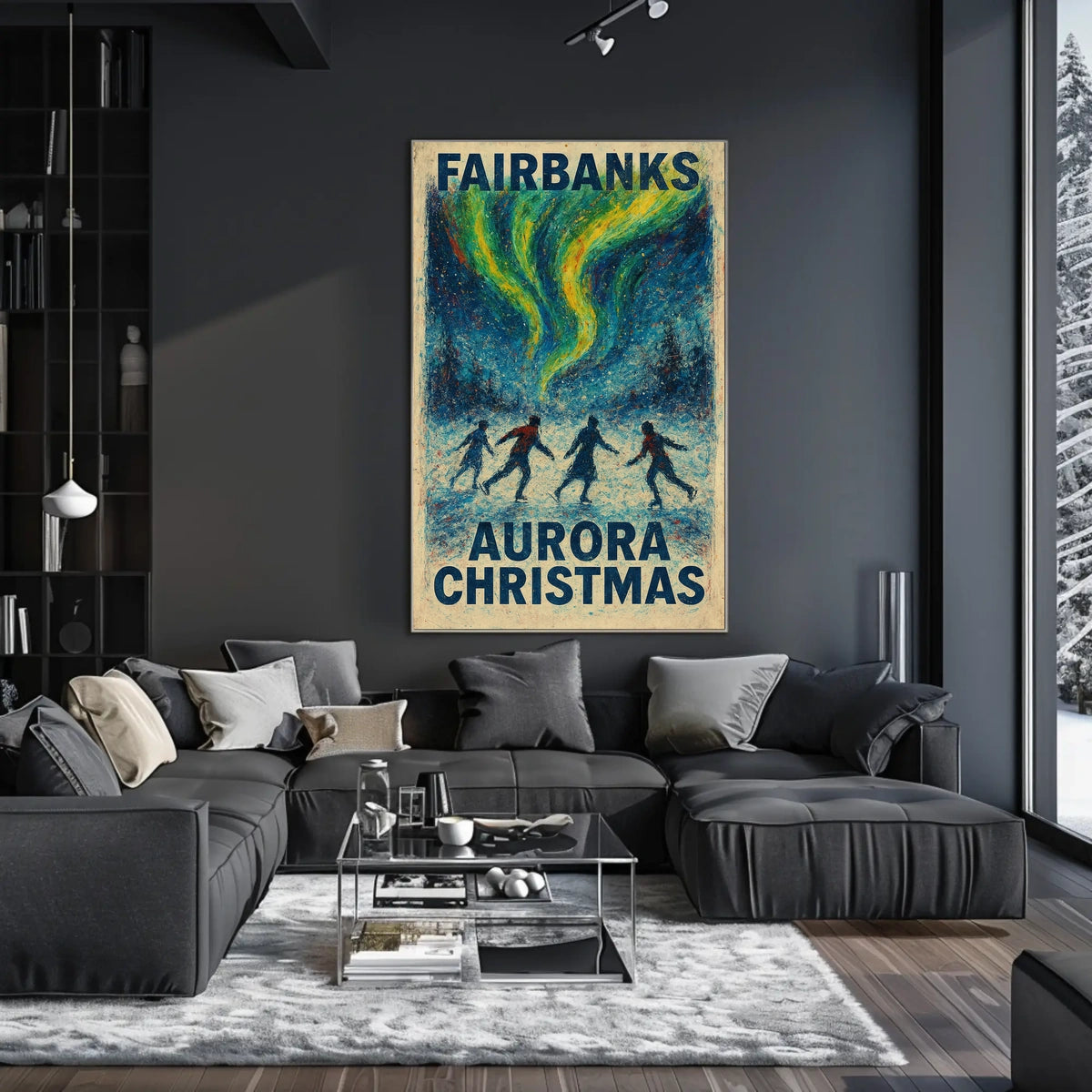 Fairbanks Aurora Christmas Poster