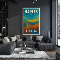 Naples Florida Coastal Poster Wall Art Cityscape Sunlit