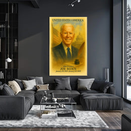 Joe Biden 46th President of the United States Vintage Watercolor Poster