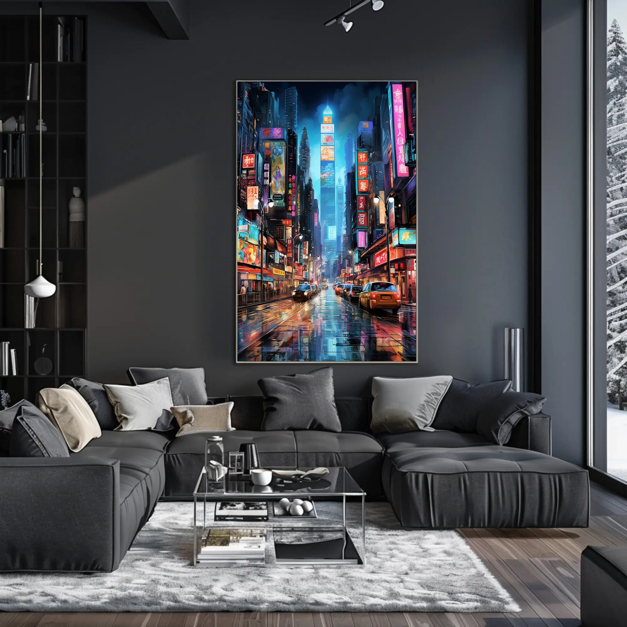 Neon Cityscape Poster