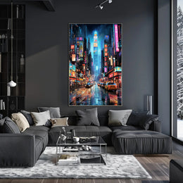 Neon Cityscape Poster