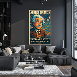 Albert Einstein Relativity Theory Vintage Scientific Educational Wall Art Decor Collectors Poster