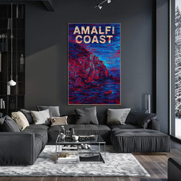 Amalfi Coast Poster Art Print for Coastal Home Decor