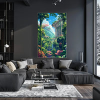 Futuristic Garden Cityscape Poster: Nature Meets Innovation