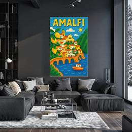 Whimsical Amalfi Poster Museum Quality For Coastal Homes