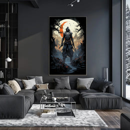 Shadow of the Samurai Poster Under the Eerie Glow Wall Art