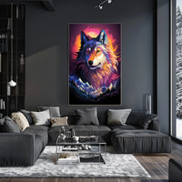 Mystical Wolf Surrealism Poster: Nature's Dreamscape