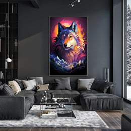 Mystical Wolf Surrealism Poster: Nature's Dreamscape