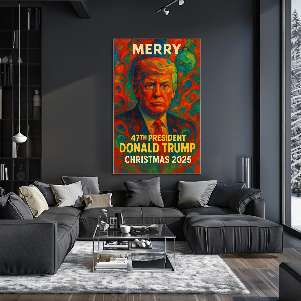 Merry 47th President Trump Christmas 2025 Political Poster