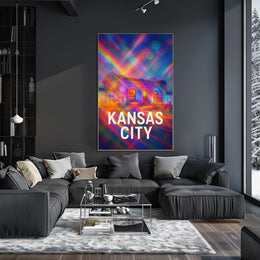 Kansas City Skyline Vibrant Expressionism Poster