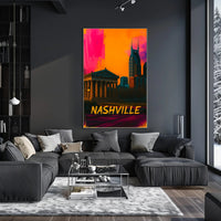 Nashville Pop Art Cityscape Poster