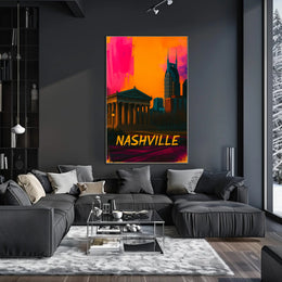 Nashville Pop Art Cityscape Poster