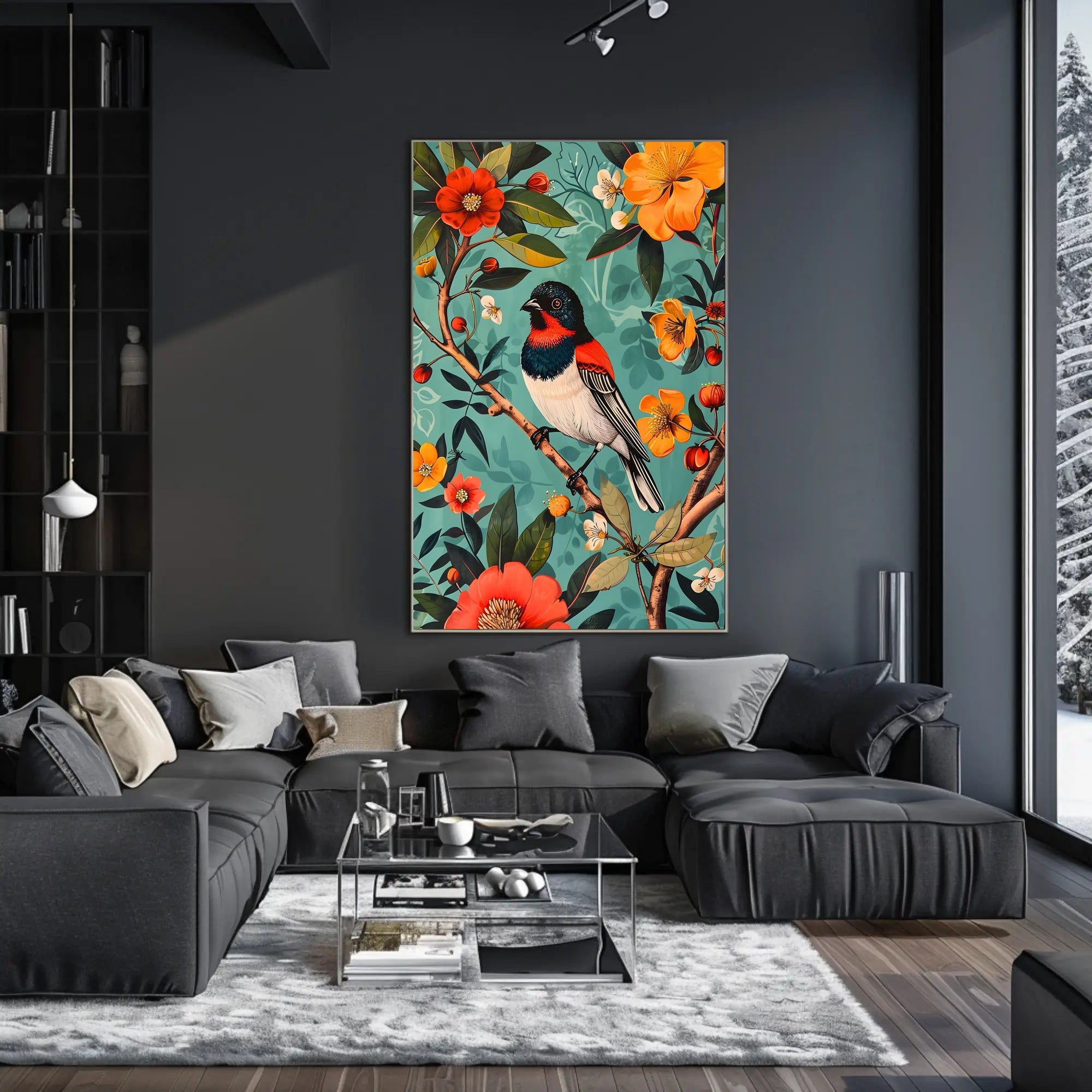 Vibrant Nature Wall Art Print with Flowers
