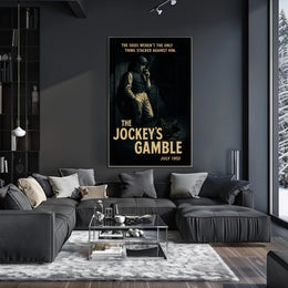 Vintage Jockey in Noir-Inspired Sports Poster
