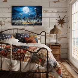 Surreal Dreamscape with Moonlit Tea Set Fantasy Poster