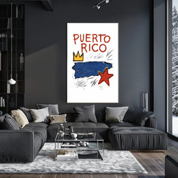 Puerto Rico Artistic Tribute Poster