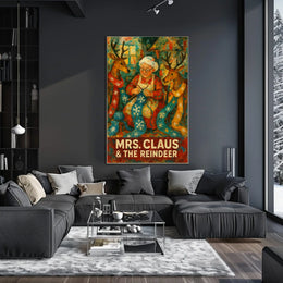 Mrs. Claus The Reindeer Poster