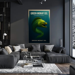 Green Moray Eel Photorealistic Artwork Animal Poster PosterGoat