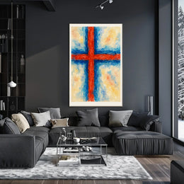 Abstract Cross In Watercolor Abstract Poster