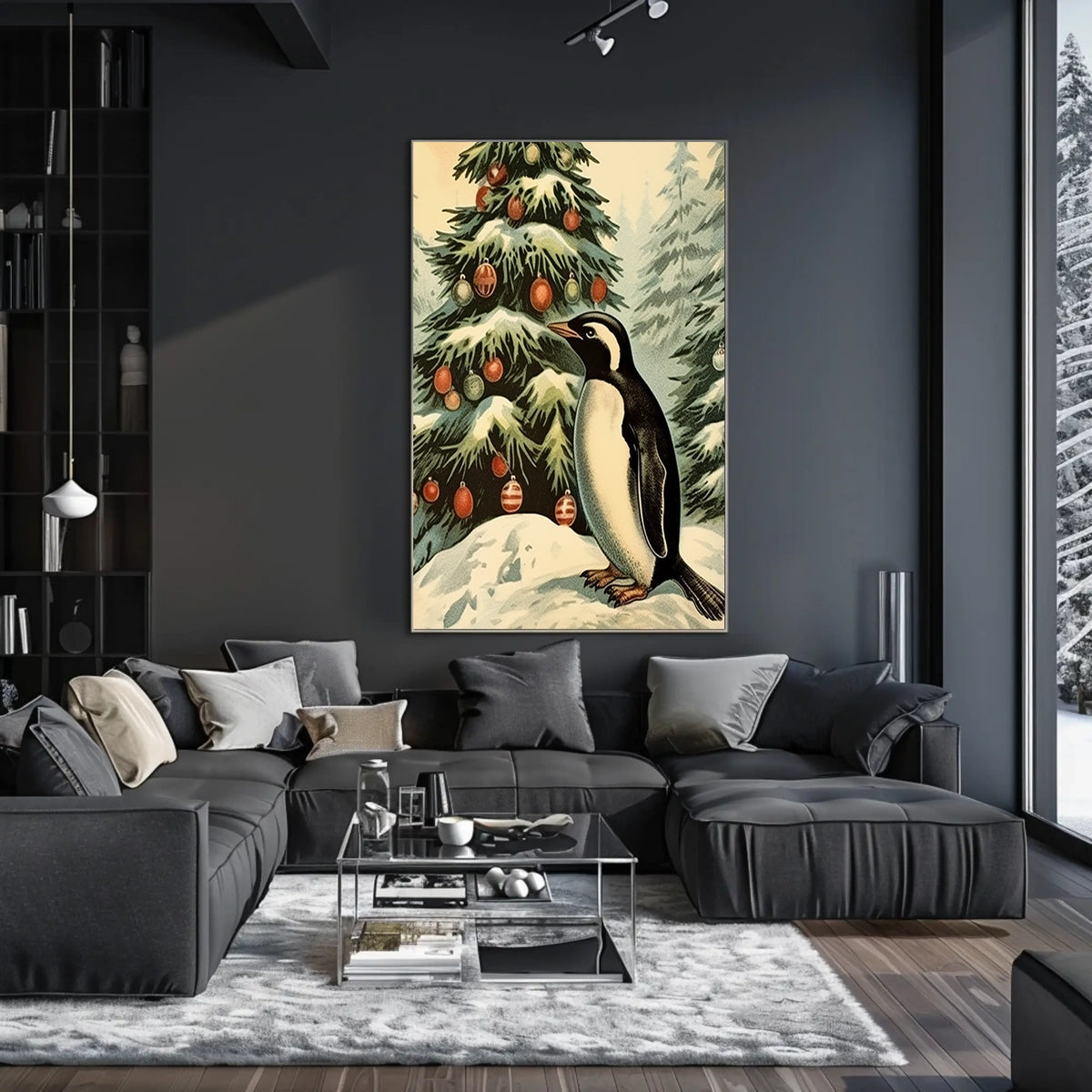 Festive Penguin Wonderland Poster