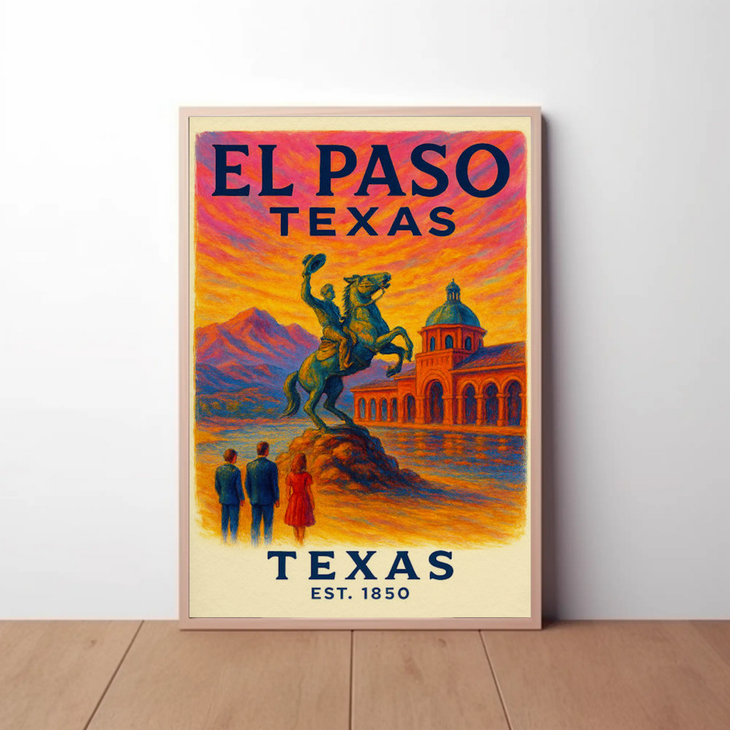 El Paso Texas Sunset Equestrian Monument Poster
