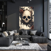 Gothic Skull with Roses Artwork Poster Poster