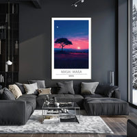 Masai Mara Sunset Travel Poster