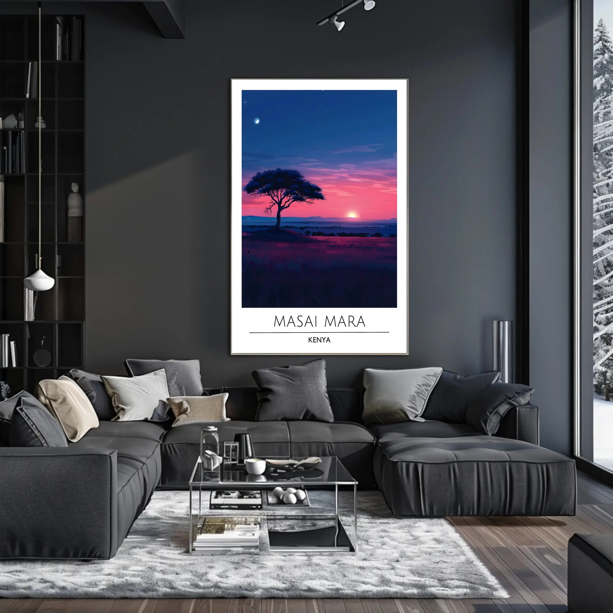 Masai Mara Sunset Travel Poster