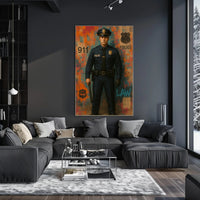 Bold Police Officer Portrait for Law, Order, and Justice Poster