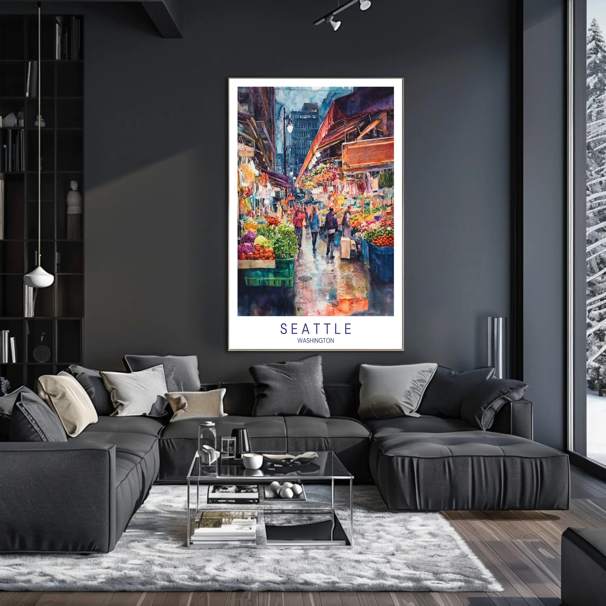 Vibrant Seattle Market Poster PosterGoat
