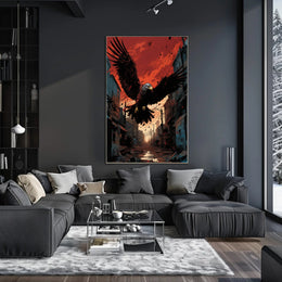 Majestic Eagle In Urban Ruins Poster PosterGoat