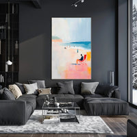 Serene Beach Scene Poster Pastel Coastal Wall Art