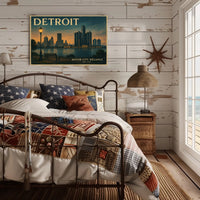 Detroit Historic Skyline Wall Art Print
