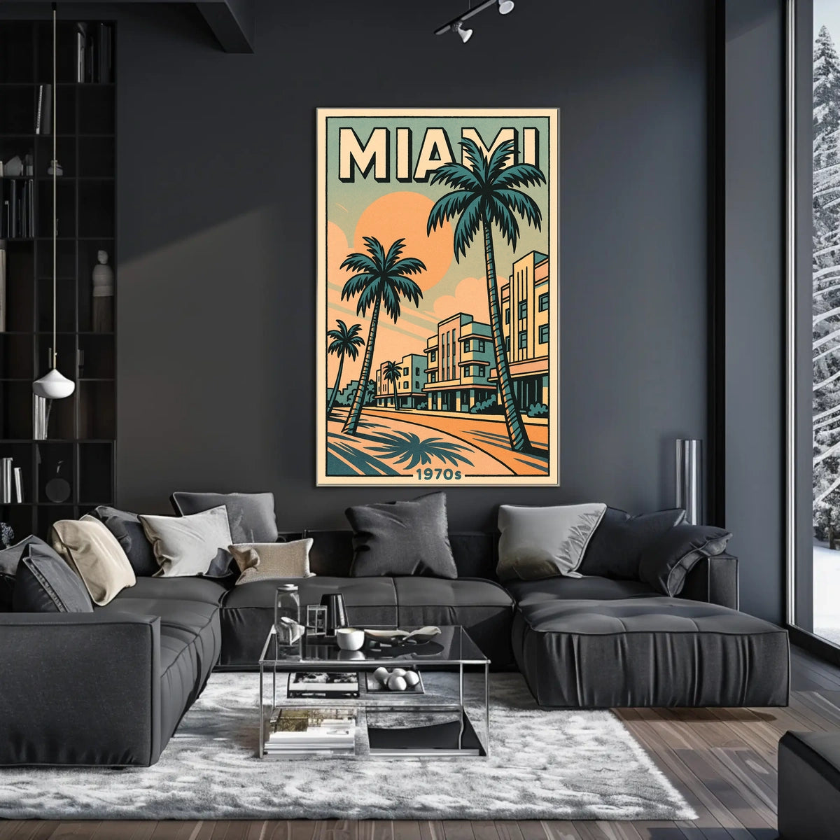 Miami Retro 1970s Travel Poster
