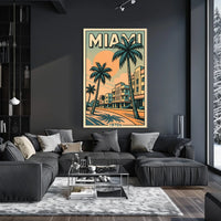 Miami Retro 1970s Travel Poster